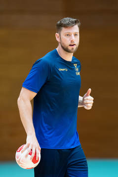 Niclas Ekberg of the Swedish handball team