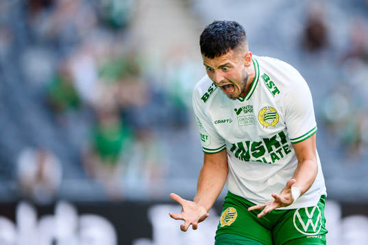 Astrit Selmani of Hammarby reacts