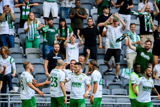 Astrit Selmani of Hammarby celebrates the 1-0 goal