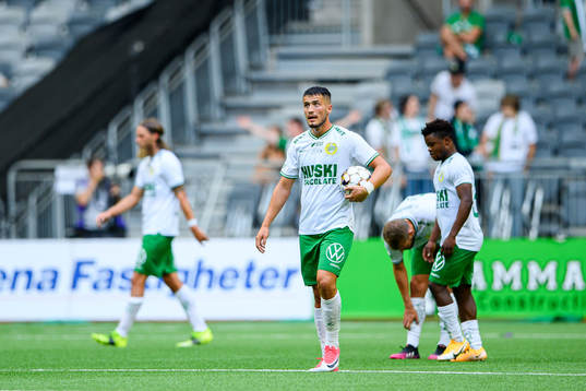Astrit Selmani of Hammarby looks dejected