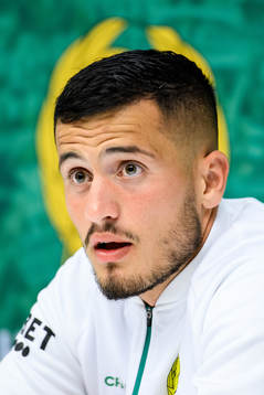 Astrit Selmani of Hammarby at the press coference