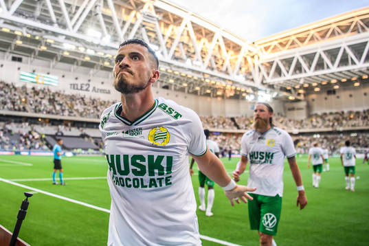 Astrit Selmani of Hammarby celebrates