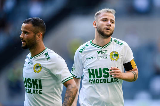 Mohanad Jeahze and Darijan Bojanic of Hammarby