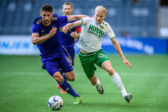 Ilija Martinovic of Maribor and Gustav Ludwigson of Hammarby