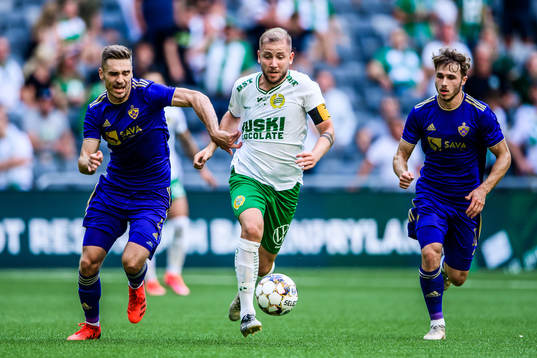 Blaz Vrhovec of Maribor and Darijan Bojanic of Hammarby
