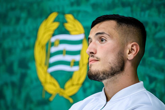 Astrit Selmani of Hammarby at the press conference