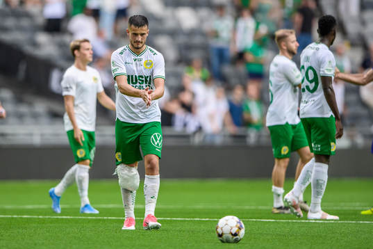 Astrit Selmani of Hammarby celebrates