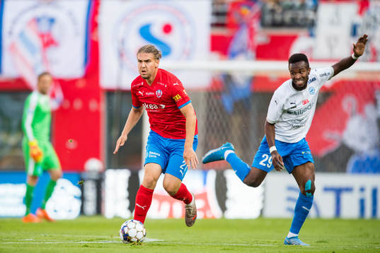 Helsingborgs Charlie Weberg och Värnamos Christioan Moses