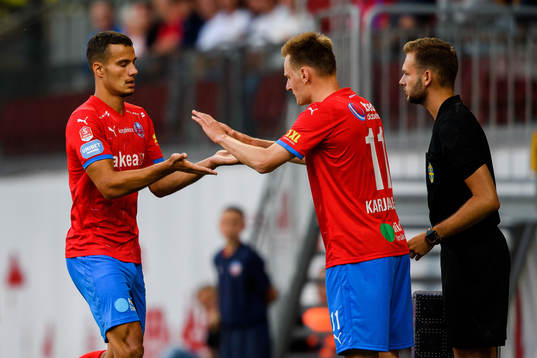 Byte mellan Helsingborgs Assad Al Hamlawi och Rasmus
