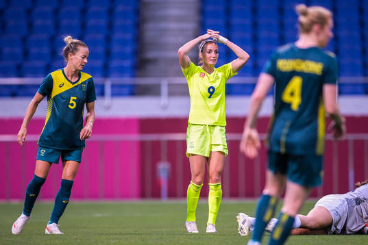 Kosovare Asllani of Sweden looks dejected