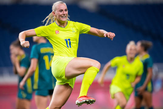 Stina Blackstenius of Sweden celebrates