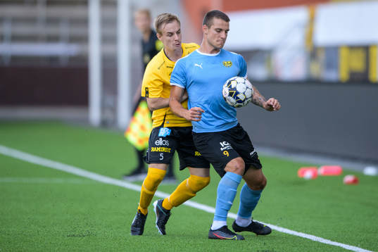 Mjällbys Emil Vaughan och Elfsborgs Mattias Mannerstål