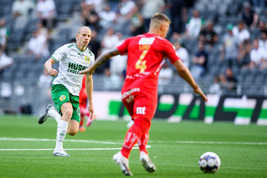 Hammarbys Gustav Ludwigson och IFK Norrköpings Marco Lund