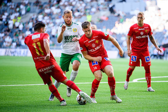 Hammarbys Darijan Bojanic i en kamp mot IFK Norrköpings