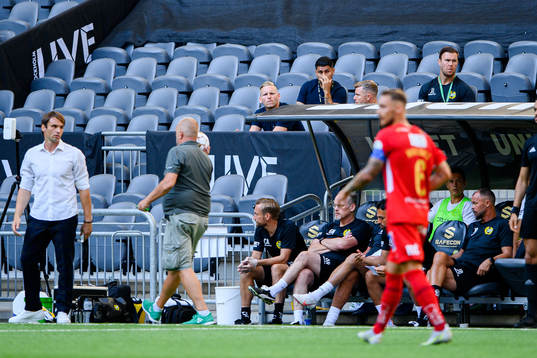 Hammarbys målvakt David Ousted och Paulinho på