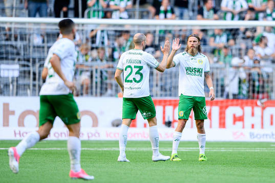 Hammarbys Jon Gudni Fjoluson och Bjørn Paulsen