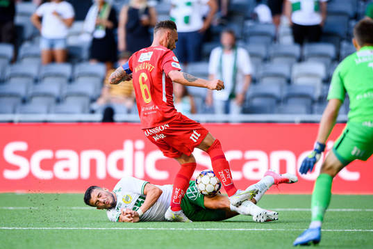 Hammarbys Astrit Selmani och IFK Norrköpings Linus