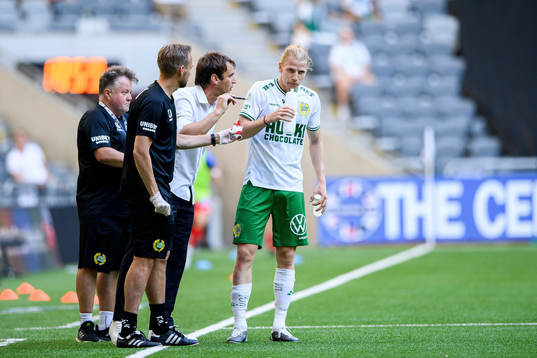 Hammarbys tränare Milos Milojevic och Gustav Ludwigson