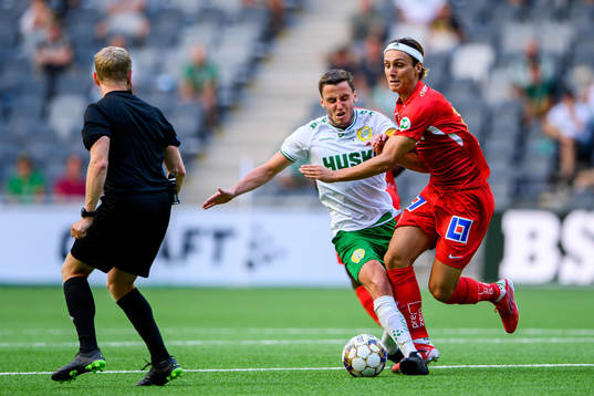 Hammarbys Jeppe Andersen och IFK Norrköpings Jonathan Levi