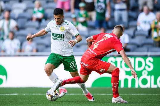 Hammarbys Astrit Selmani och IFK Norrköpings Marco Lund