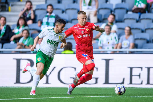 Hammarbys Astrit Selmani och IFK Norrköpings Marco Lund