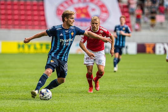 Djurgårdens Hampus Finndell och Kalmars Sebastian Ring
