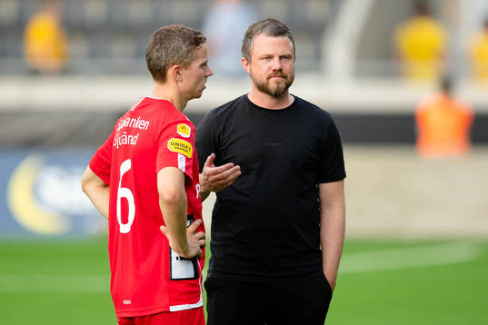 Elfsborgs André Rømer och manager Jimmy Thelin