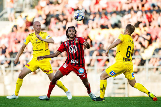 Östersunds Francis Jno-Baptiste mot Halmstads Andreas
