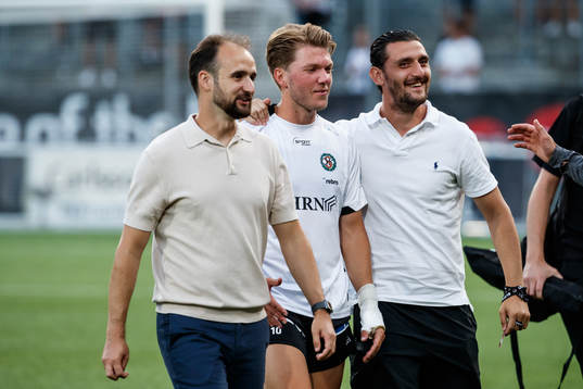 Örebros tränare Vitor Gazimba, Martin Broberg och Agon