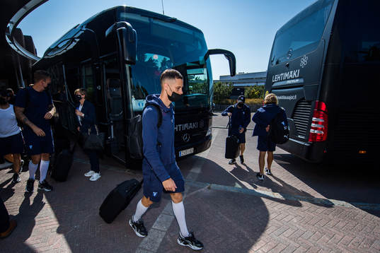 Veljko Birmancevic of Malmö FF arrives at the hotel