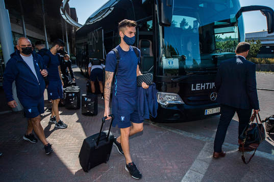 Goalkeeper Marko Johansson of Malmö FF arrives at the hotel