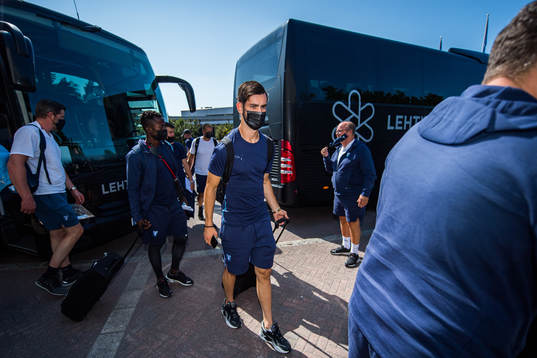Adi Nalic of Malmö FF arrives at the hotel