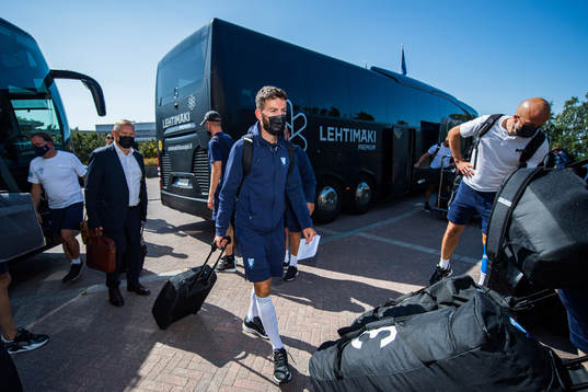 Erdal Rakip of Malmö FF arrives at the hotel