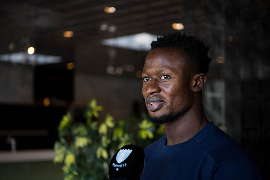 Bonke Innocent of Malmö FF is being interviewed