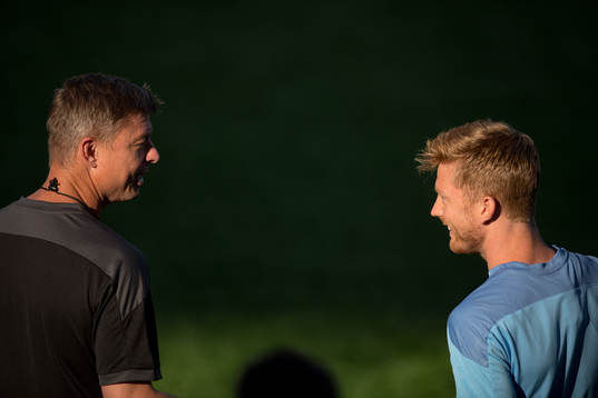 Jon Dahl Tomasson, head coach and Anders Christiansen