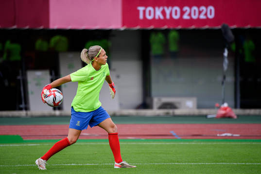 Goalkeeper Jennifer Falk of Sweden