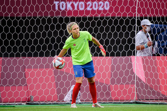 Goalkeeper Jennifer Falk of Sweden