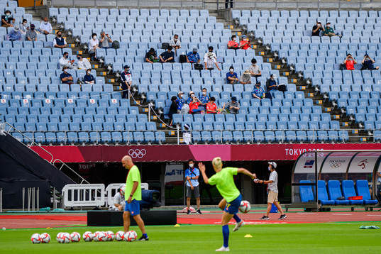 Spectators in the stands