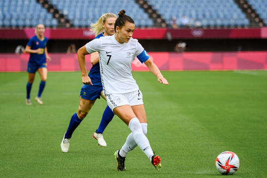 Ali Riley of New Zealand in the women’s football match