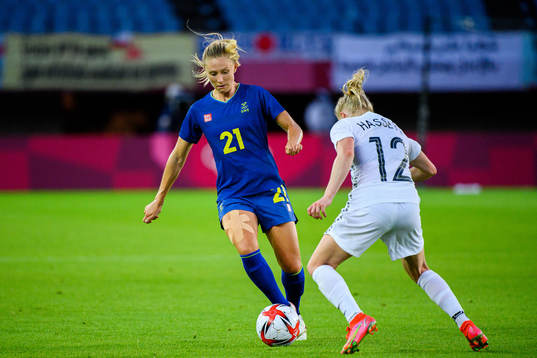 Rebecka Blomqvist of Sweden in the women’s football match