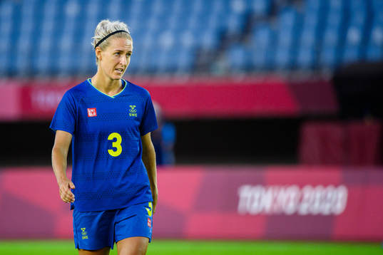 Emma Kullberg of Sweden in the women’s football match