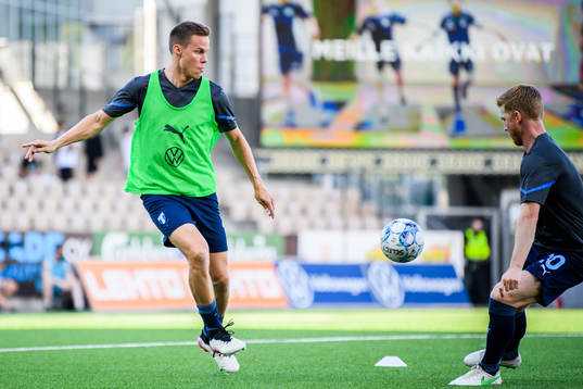 Niklas Moisander and Anders Christiansen of Malmö FF