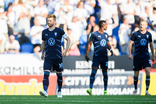 Anders Christiansen of Malmö FF looks dejected