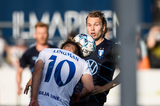 Lucas Lingman of Helsinki  and Oscar Lewicki of Malmö FF