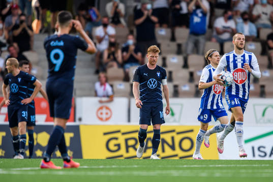 Anders Christiansen of Malmö FF looks dejected