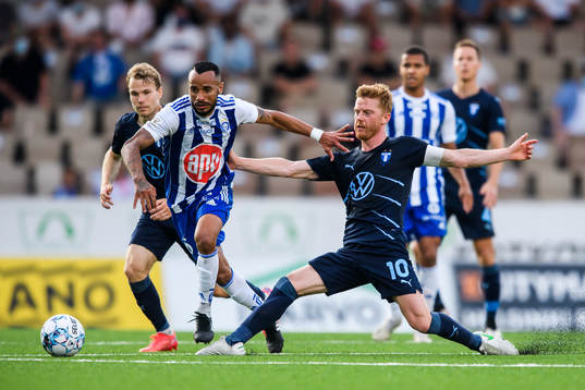 Jair Tavares Silva of Helsinki and Anders Christiansen of
