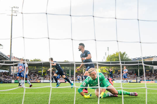 Adi Nalic and Antonio Colak of Malmö FF celebrate the 1-2