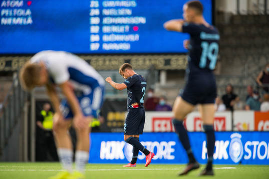 Eric Larsson of Malmö FF celebrates