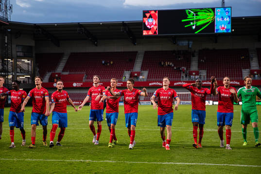 Helsingborgs spelare jublar