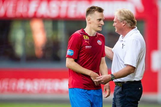 Helsingborgs Rasmus Karjalainen och tränare Jörgen
